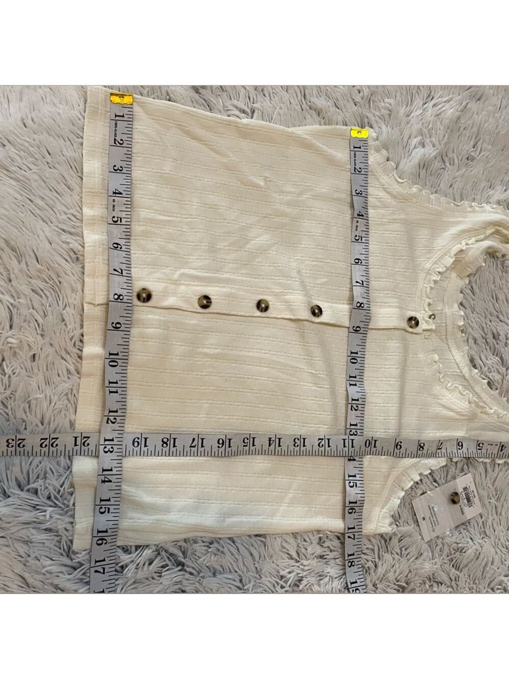 SO button down sleeveless tank Woman’s Junior’s size XL ivory - Picture 12 of 13